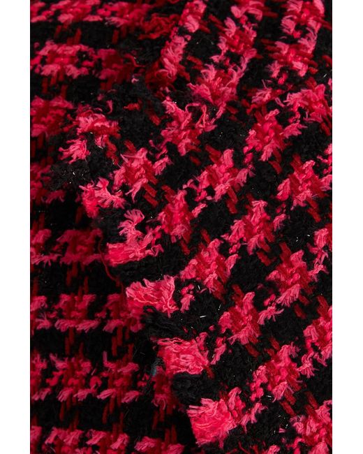 MSGM Red Blazer aus tweed mit hahnentrittmuster