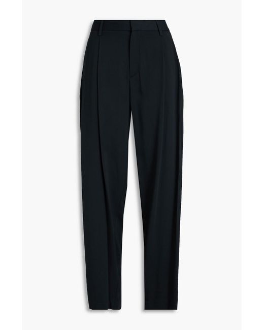Rag & Bone Black Cecily Pleated Stretch-crepe Tapered Pants