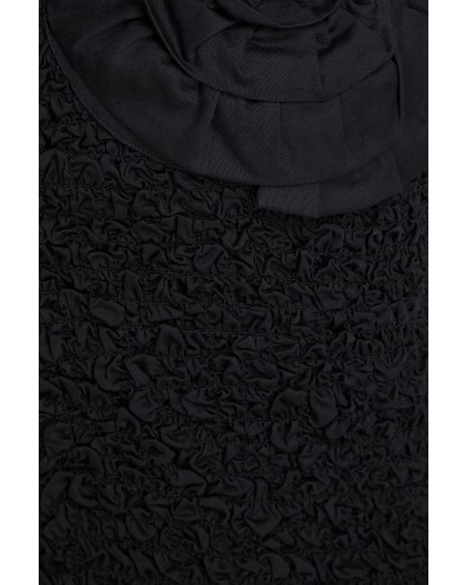 Mara Hoffman Black Mona Strapless Appliquéd Cotton-poplin Midi Dress