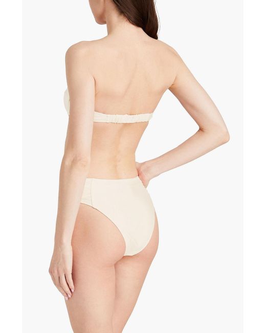 Solid & Striped White The Maisie Ruched Mid-rise Bikini Briefs