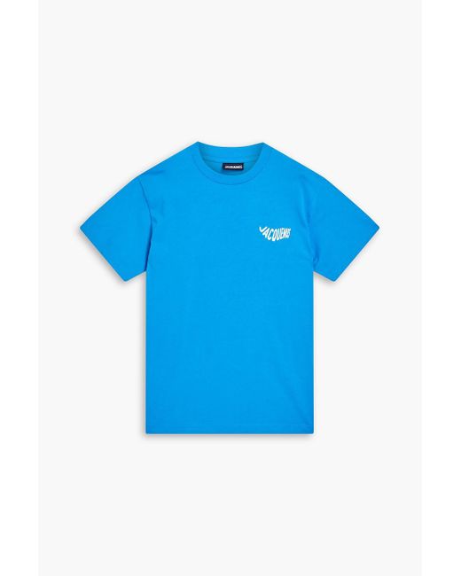 Jacquemus Blue Printed Cotton-jersey T-shirt for men