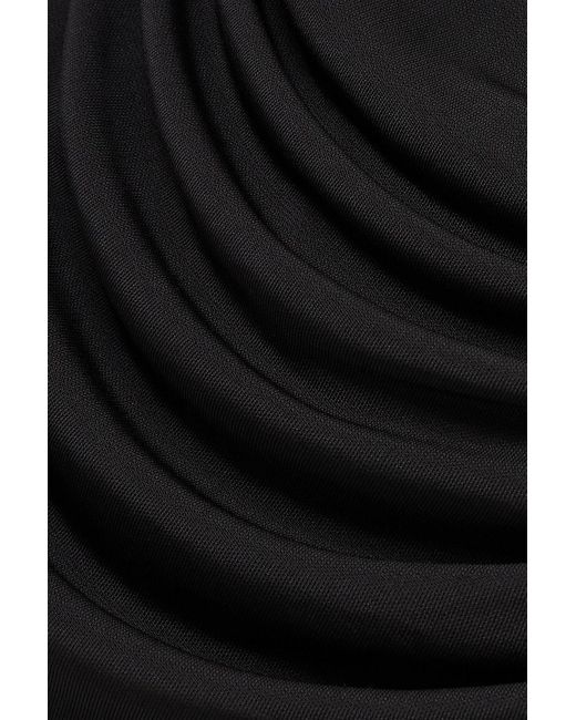 Staud Black Solana Draped Stretch-jersey Top