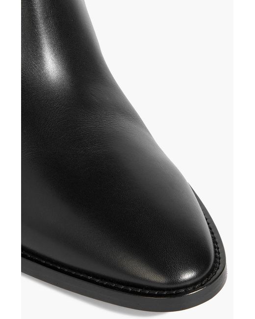 Ferragamo Black Torris 70 Leather Knee Boots