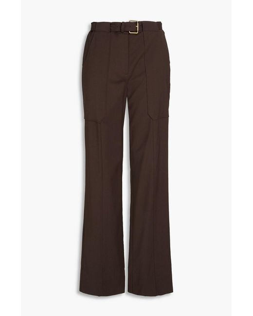 Rejina Pyo Brown Andie Belted Wool-blend Straight-leg Pants