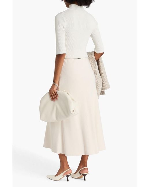 Brunello Cucinelli Natural Twill Midi Skirt