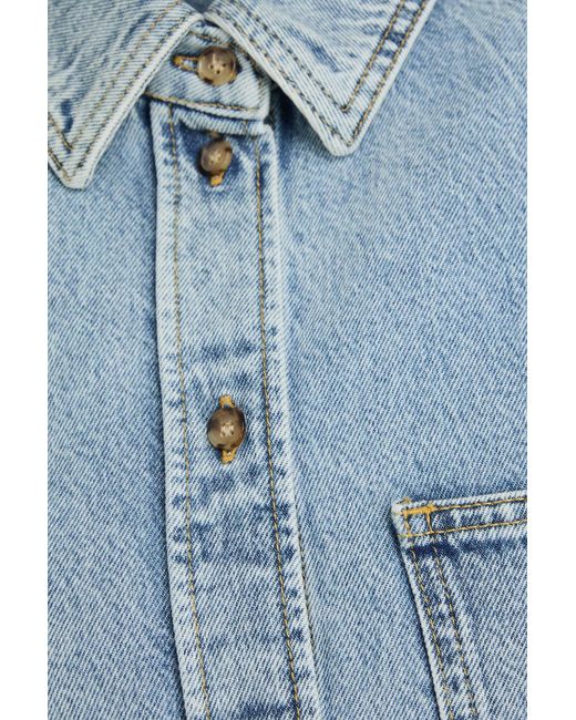 Totême  Blue Acid-Wash Denim Shirt
