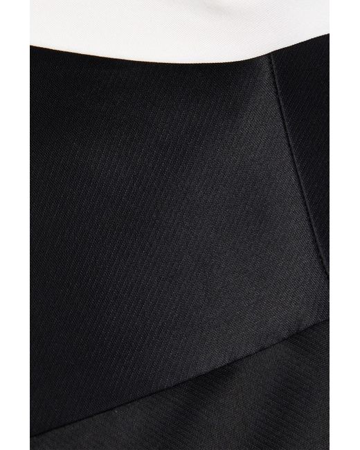 Carolina Herrera Black Trägerloses midikleid aus stretch-faille mit twill-einsätzen