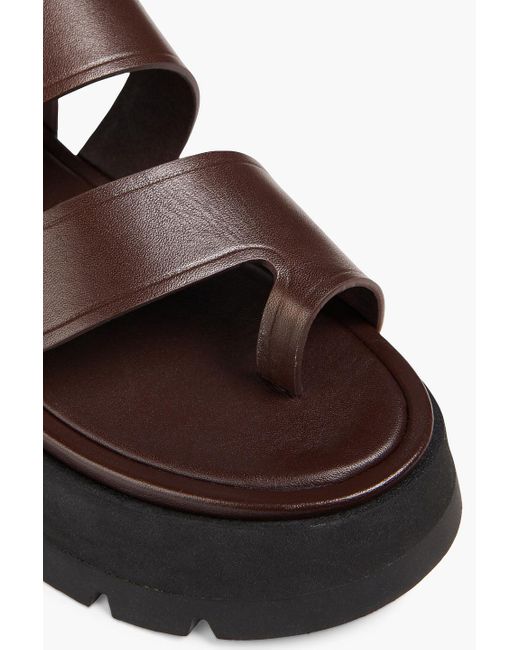 3.1 Phillip Lim Brown Leather Platform Slingback Sandals