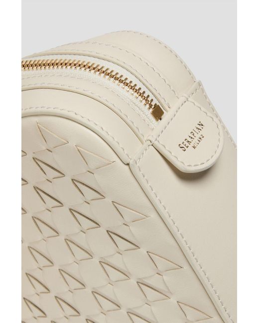 Serapian White Crossbody bag "petra" aus geflochtenem leder