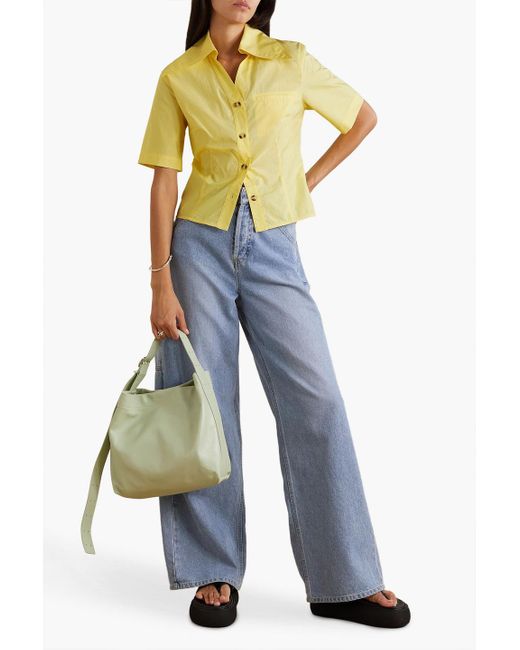 Nanushka Yellow Yusra Cotton-poplin Shirt