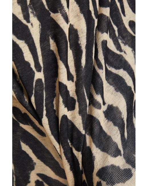 Nanushka White One-shoulder Leopard-print Jersey Midi Dress