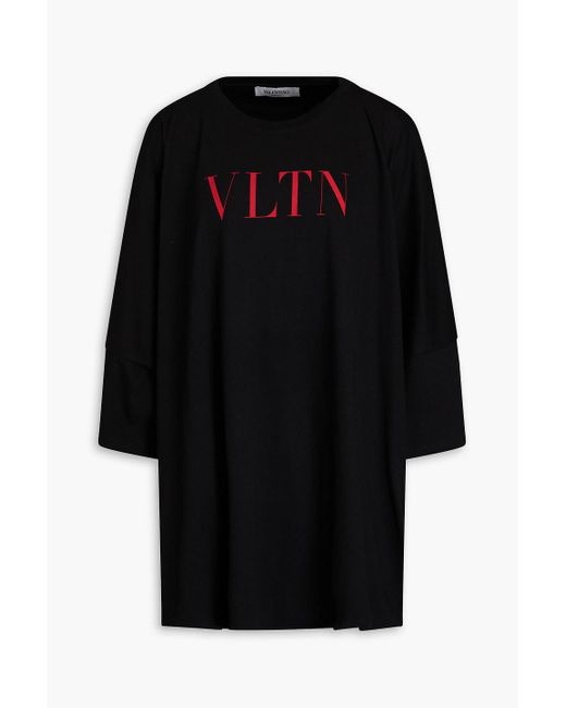 Valentino Garavani Black Logo-print Cotton-jersey T-shirt