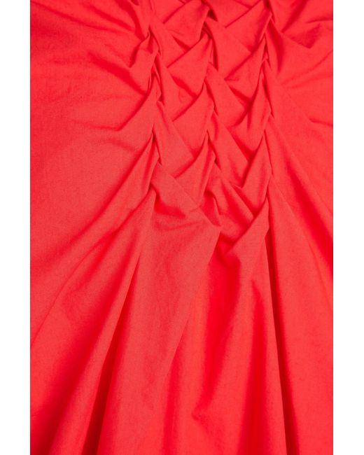 Roksanda Red Minikleid aus geflochtener baumwollpopeline