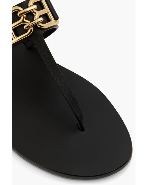 Bally Black Positano Embellished Leather Slingback Sandals