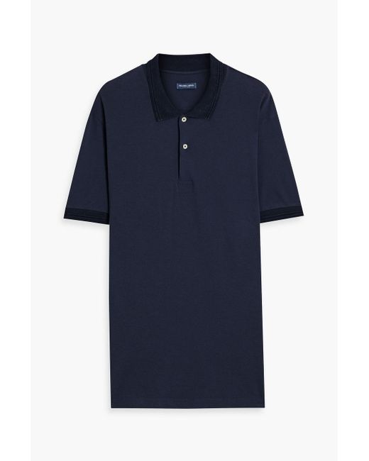Frescobol Carioca Blue Dias Stretch-cotton And Lyocell-blend Piqué Polo Shirt for men