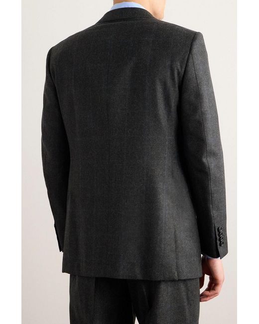 Dunhill Black Prince Of Wales Checked Wool Suit Jacket for men