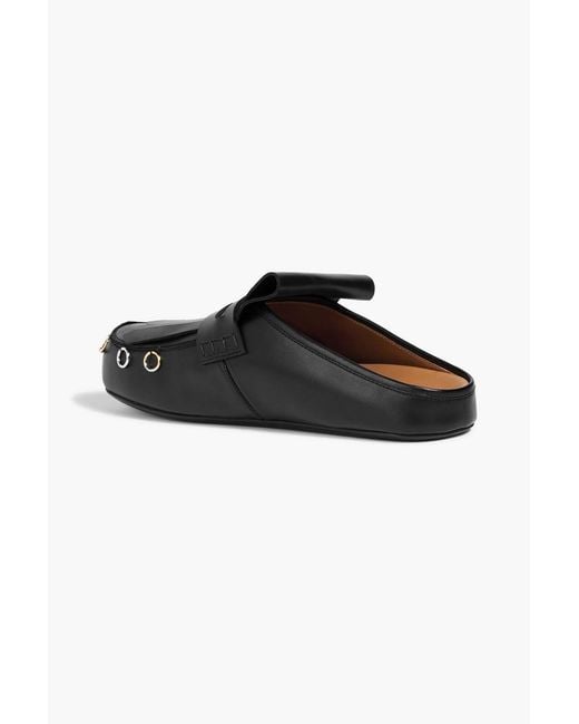 Marni Black Sabot Embellished Leather Clogs for men