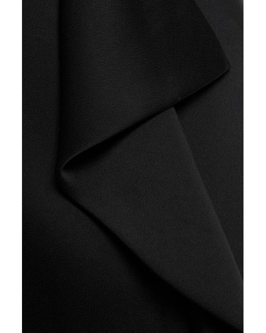 Jonathan Simkhai Black Blane Draped Satin-Crepe Midi Skirt