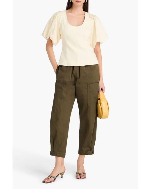Jonathan Simkhai Natural Linen-Blend Top