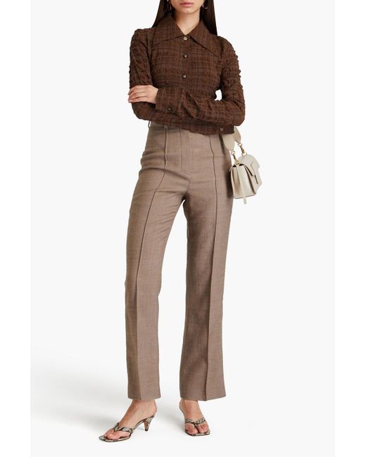 Nanushka Natural Wool-twill Flared Pants