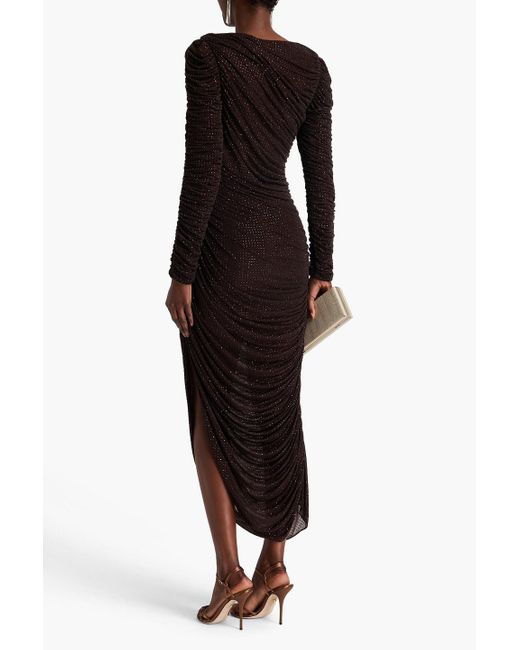 Jonathan Simkhai Black Sanders Crystal-embellished Ruched Jersey Maxi Dress