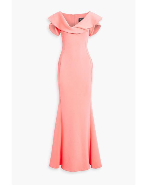 Black Halo Fiori Draped Cady Gown in Pink | Lyst Australia