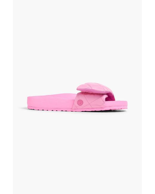 Birkenstock Pink Quilted Leather Slides