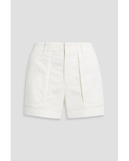 Nili Lotan White Cotton-blend Twill Shorts
