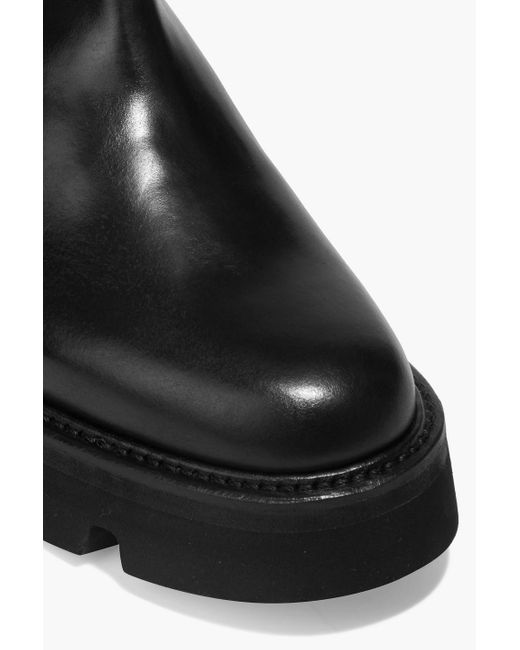 GRENSON Black Vanessa Glossed-leather Knee Boots