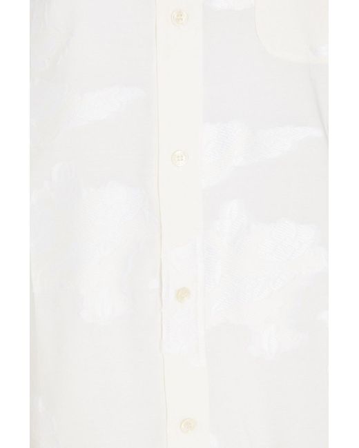 Victoria Beckham White Hemd aus devoré
