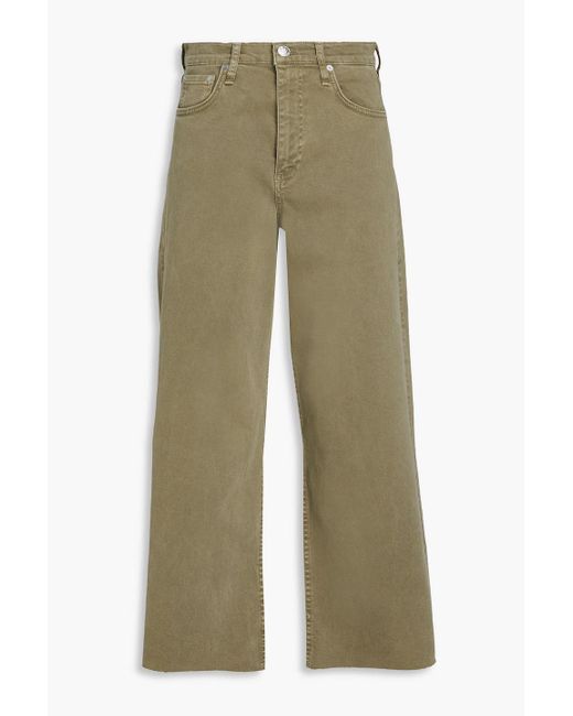 Rag & Bone Green Andi hoch sitzende jeans mit weitem bein