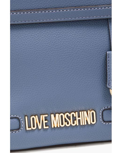 Love Moschino Blue Faux Pebbled-leather Backpack