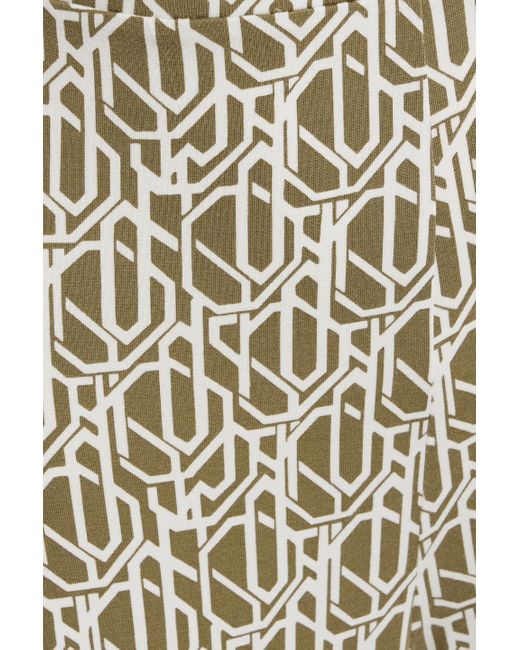 Diane von Furstenberg Natural Brooklyn Printed Stretch-Jersey Flared Pants