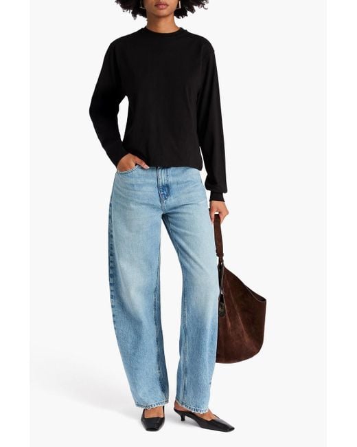 Totême  Black Cotton-jersey Top
