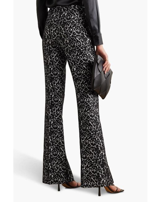 Michael Kors Brooke Lace And Crepe Flared Pants in Black | Lyst UK