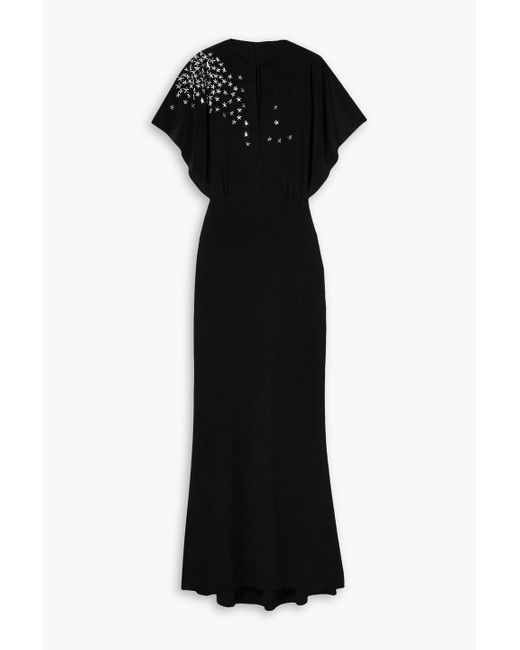 Norma Kamali Black Obie robe aus stretch-jersey mit nieten