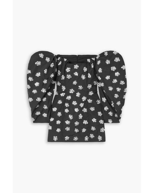 Jacquemus Black Sequin-Embellished Taffeta Mini Dress