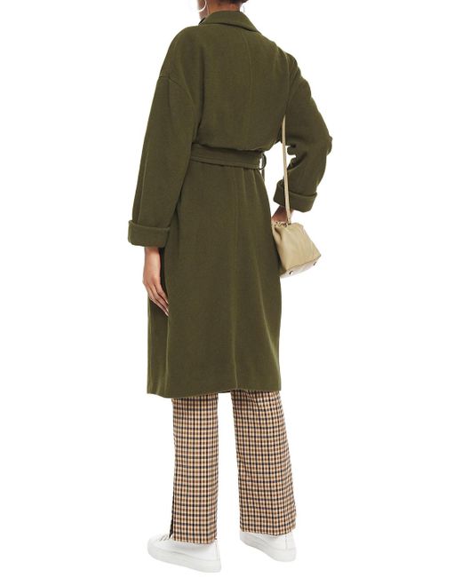 American Vintage Belted Wool-blend Felt Coat in Green | Lyst