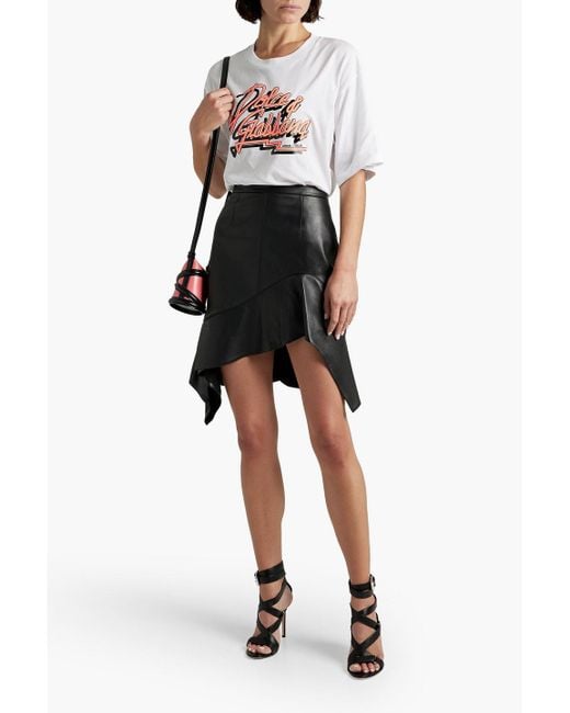 Dolce & Gabbana White Glittered Printed Cotton-jersey T-shirt