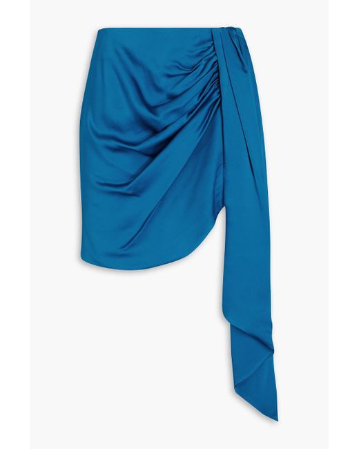 Jonathan Simkhai Blue Mae Draped Satin-crepe Mini Skirt
