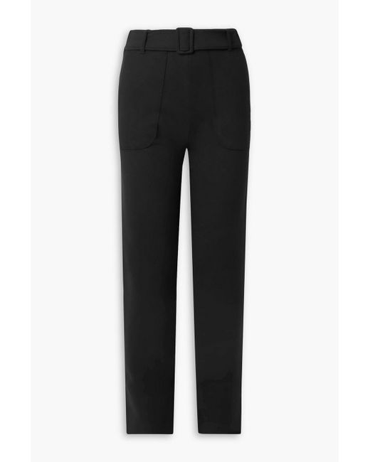 Leset Black Rio Belted Stretch-jersey Straight-leg Pants