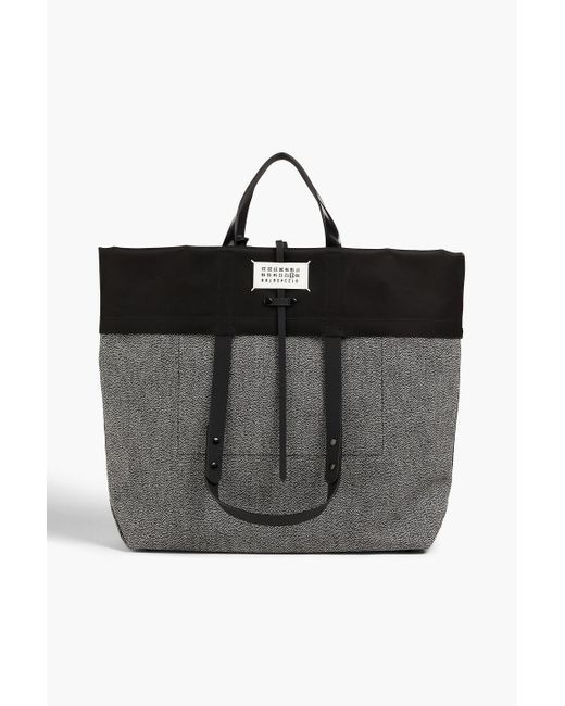 Maison Margiela Black Twill And Tweed Tote for men