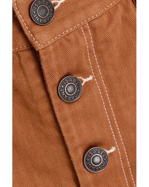 Isabel Marant Brown Nadia Frayed Denim Shorts