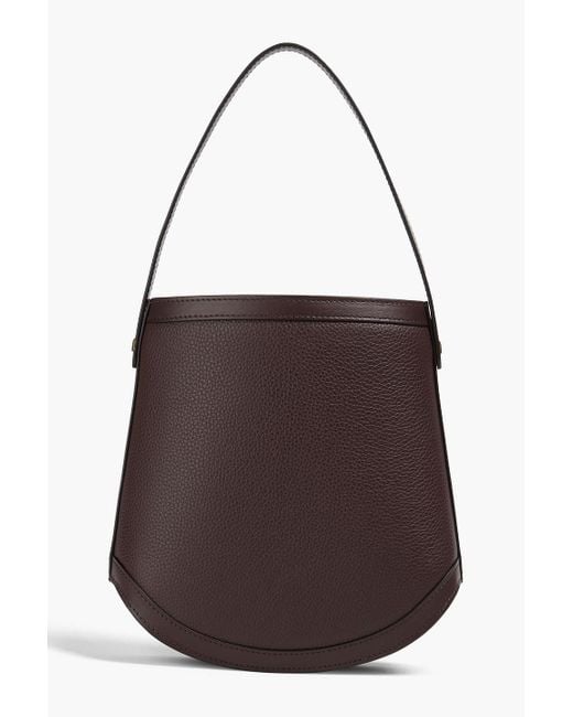 SAVETTE Brown Beuteltasche "bucket" aus narbenleder