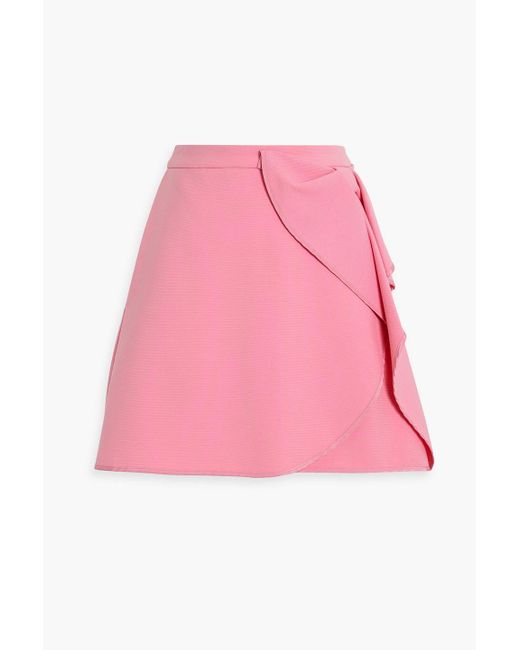 RED Valentino Pink Ruffled Crepe Mini Skirt