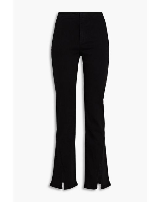 Rag & Bone Black Peyton Mid-rise Flared Jeans