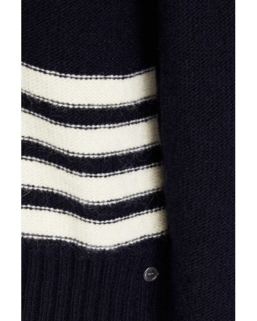 Thom Browne Blue Striped Wool And Mohair-blend Sweater for men