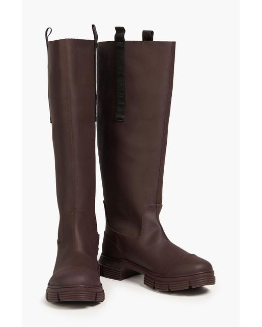 Ganni Brown Rubber Knee Boots