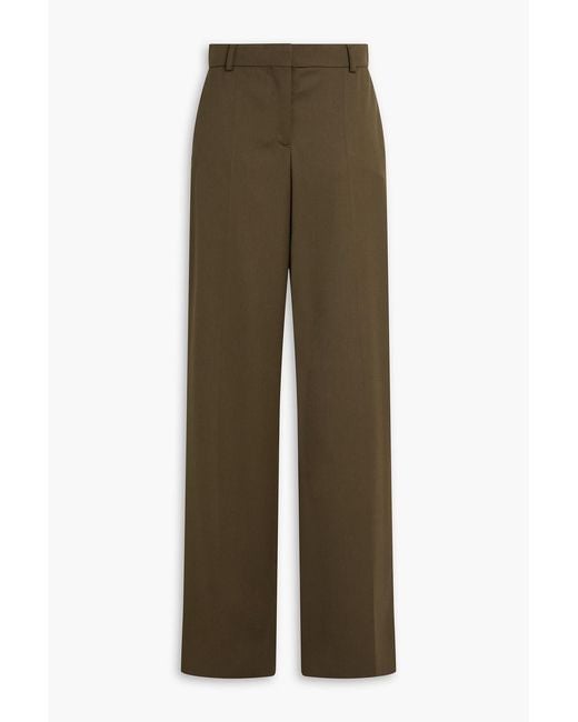 Stella McCartney Green Wool Wide-Leg Pants