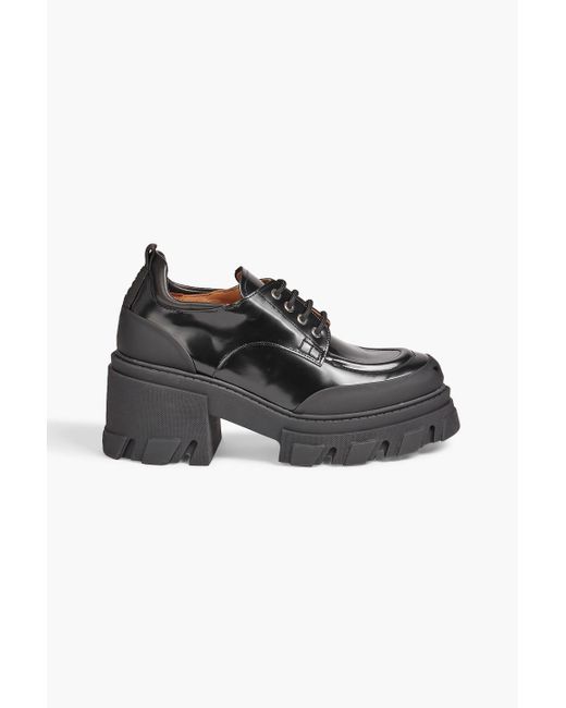 ローファー・オックスフォード GANNI Women Laced up Shoes S28914926099 Black Ganni Leather Platform Brogues in Black | Lyst
